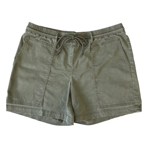 J. Jill Pants - J. Jill Cargo Shorts Olive Green Drawstring Waist Pockets Hiking Women's Size L